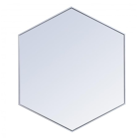 Blueprints 41 in. Metal Frame Hexagon Mirror in Silver - 40.125 x 34.25 x 0.16 in. BL2571247